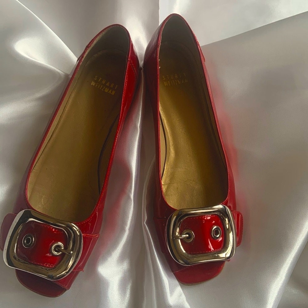 Stuart Weitzman Buckle Flats